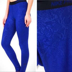 Nike Pro Snake Print Warm Training Blue Reptile XL
